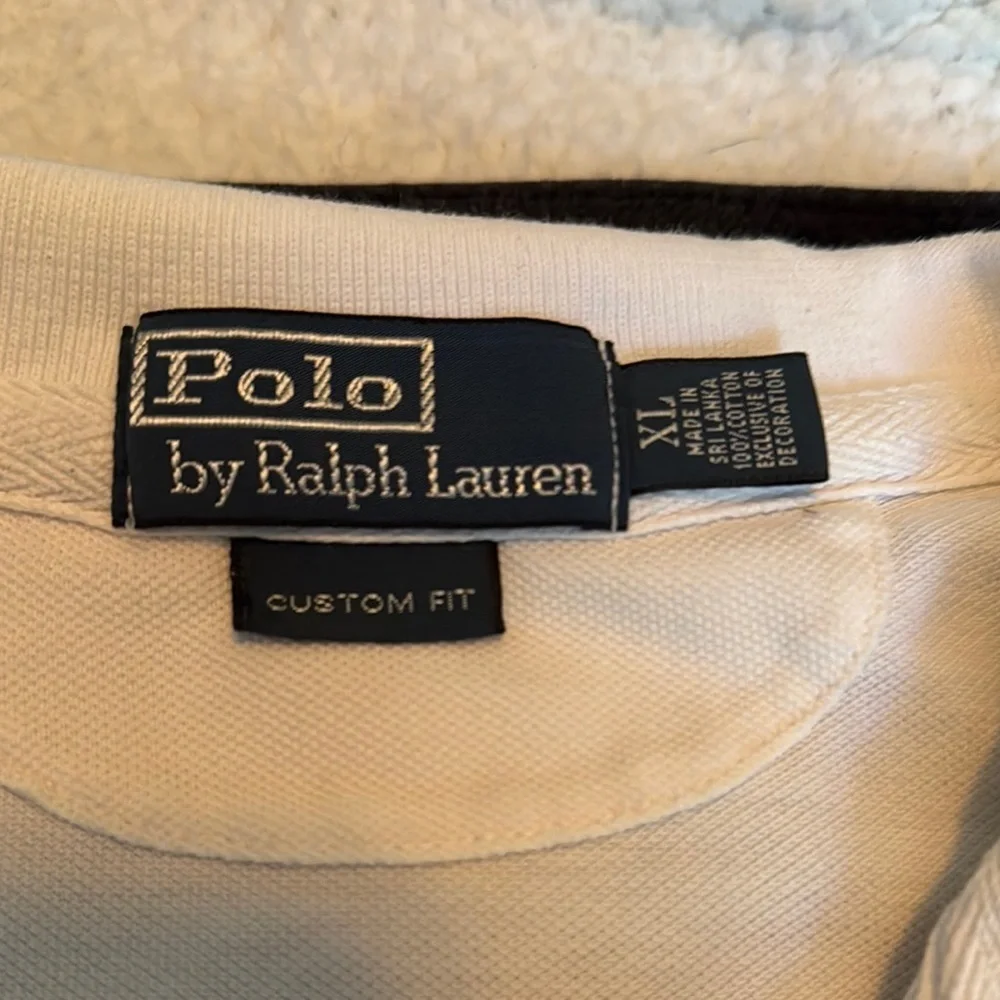Vintage 90s Ralph Lauren Mens White Polo Big Pony Polo Triple White